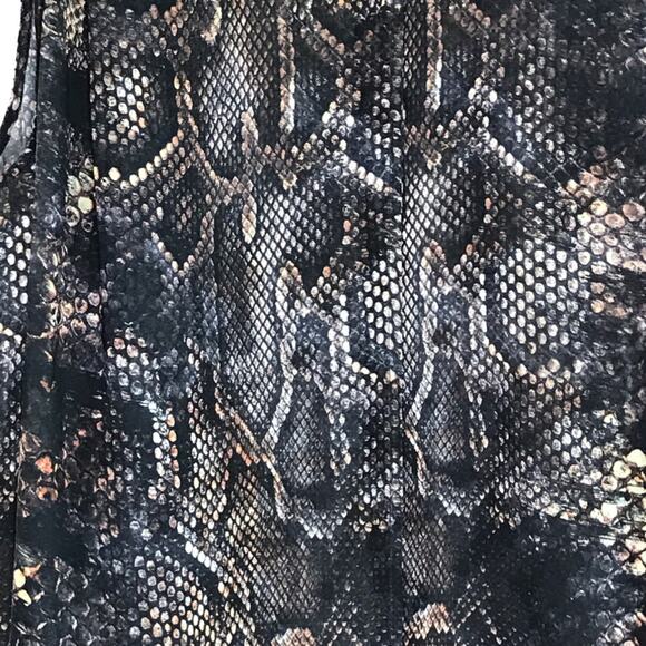 Acne Size 34 (US 2)-Shimmer Snake Chiffon Sleeveless Blouse Hi-Lo Hem - Picture 10 of 14